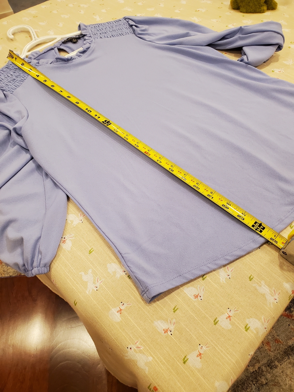 Adrianna Papell Lavender Long-Sleeve Blouse with Smocked Shoulders - Picture 6 of 11